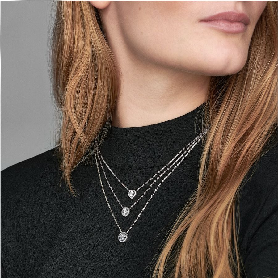 Collar Pandora Corazón Blanco