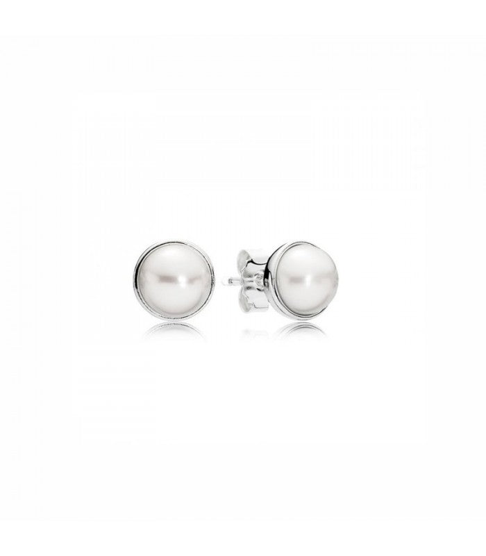 Aretes de botón Perla Cultivada de Agua Dulce de 7mm