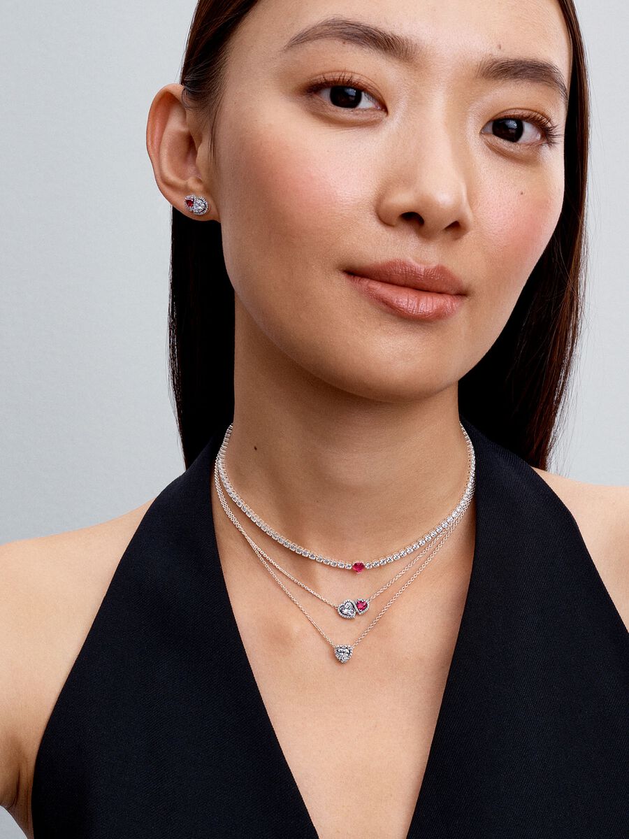 Collar Pandora Halo Corazones
