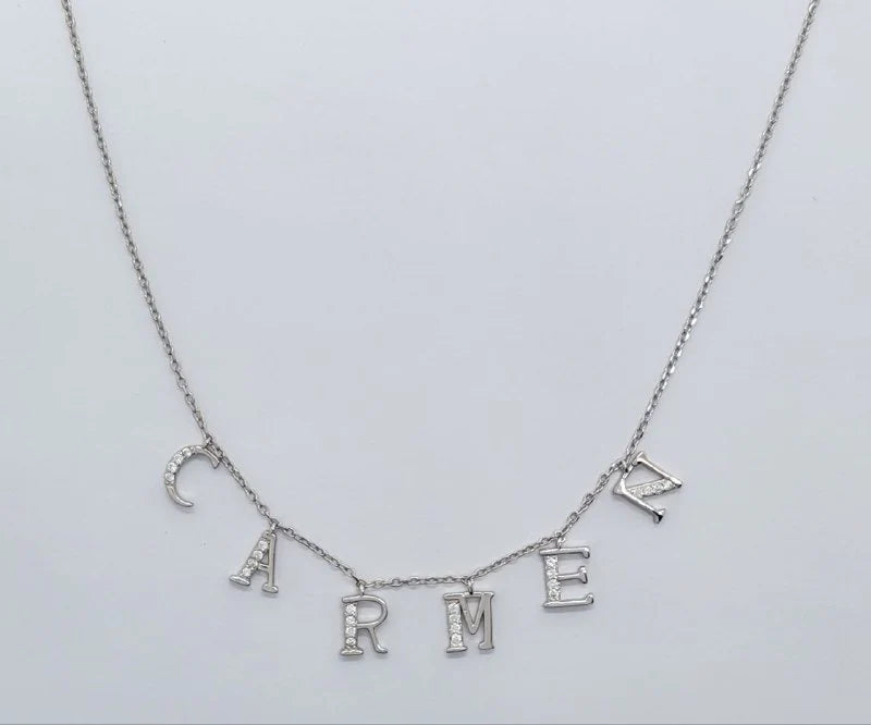 Collar De Nombre En Plata
