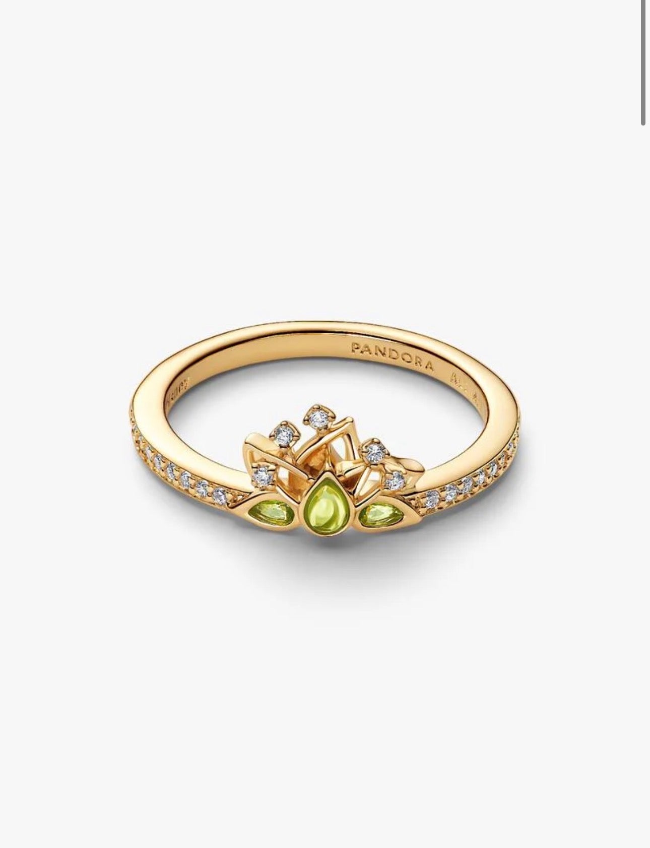 Anillo Pandora Tiara Princesa Tiana de Disney Dorado