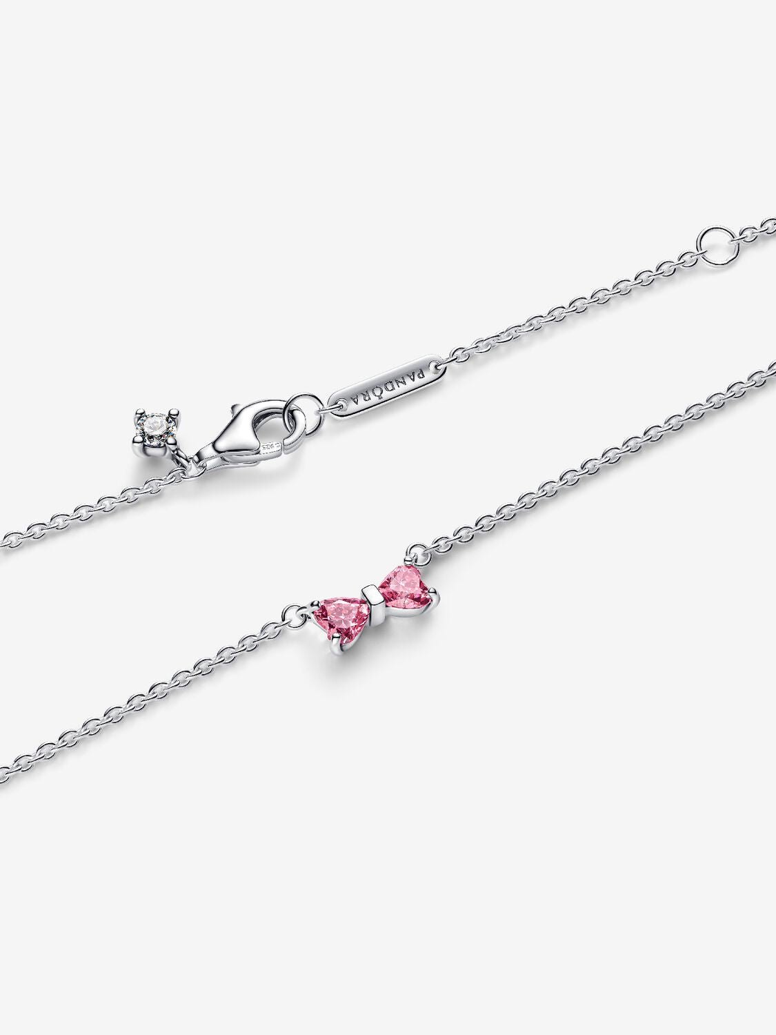 Collar Pandora Moño Rosa Brillante