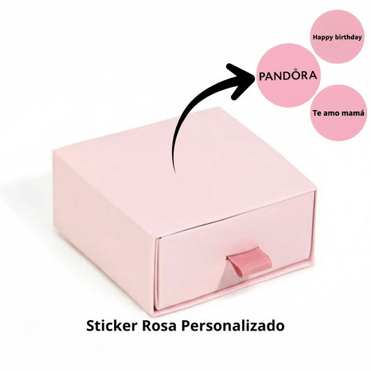Caja Rosa Con Sticker Personalizable