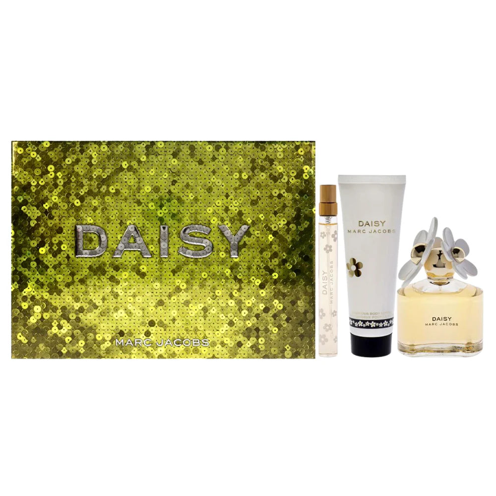 SET MARC JACOBS DAISY EDT 100ML, MINI EDT 10ML, BODY LOTION 75ML (M)