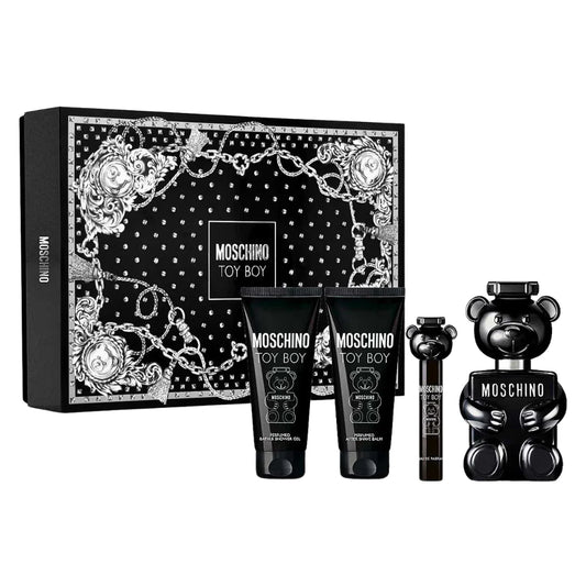 SET MOSCHINO TOY BOY EDP 100ML, MINI EDP 10ML, SHOWER GEL 100ML, AFTER SHAVE 100ML