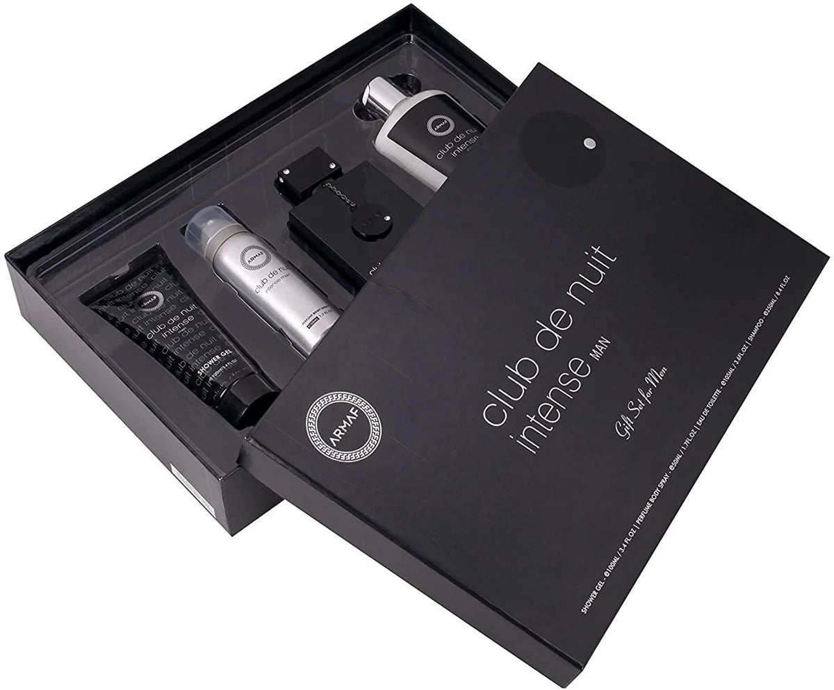 SET ARMAF CLUB DE NUIT INTENSE MAN EDT 105ML, SHOWER GEL 100ML, BODY SPRAY 50ML, SHAMPOO 250ML (H)