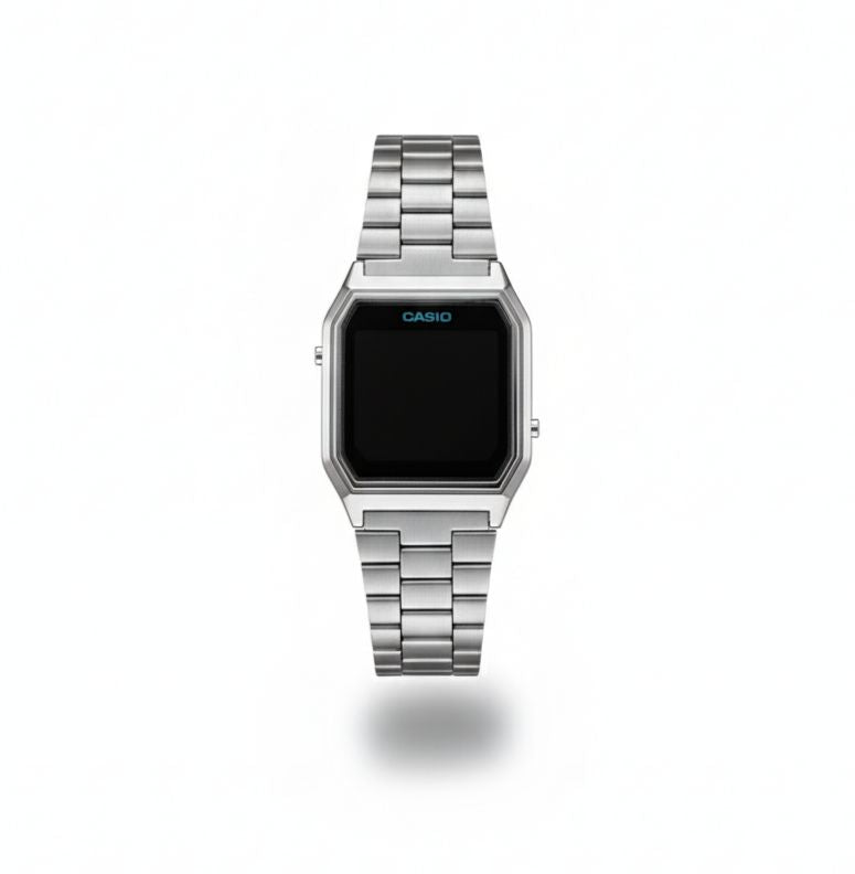 Reloj Casio Espejo Negro plateado
