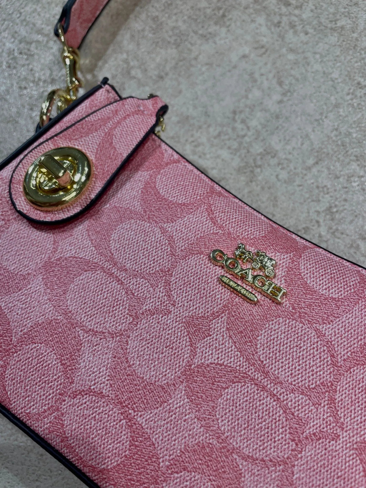 Set De 3 Carteras Coach Clásico Rosa Y Caja