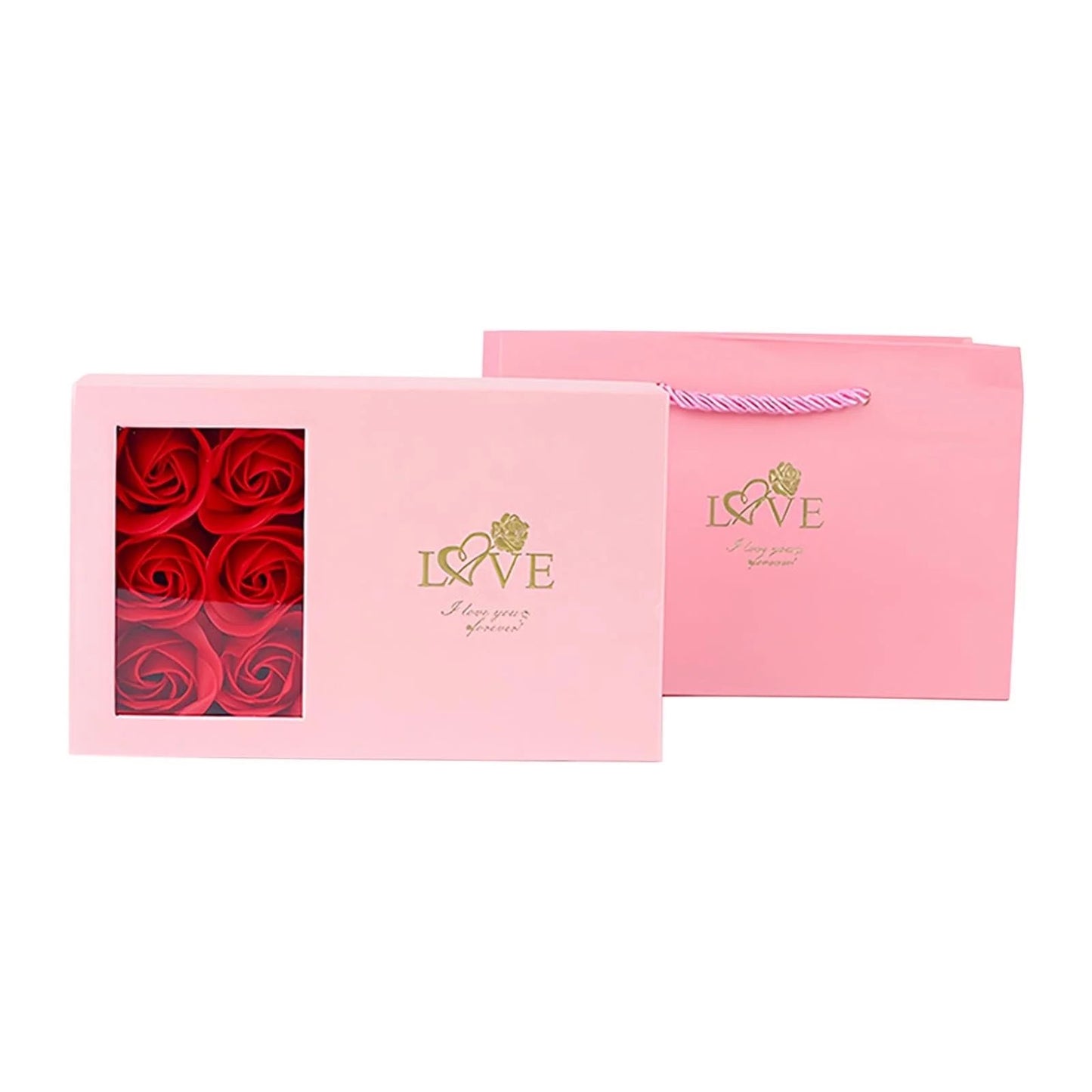 Kit De Regalo 6 Rosas para Joyería Rosa