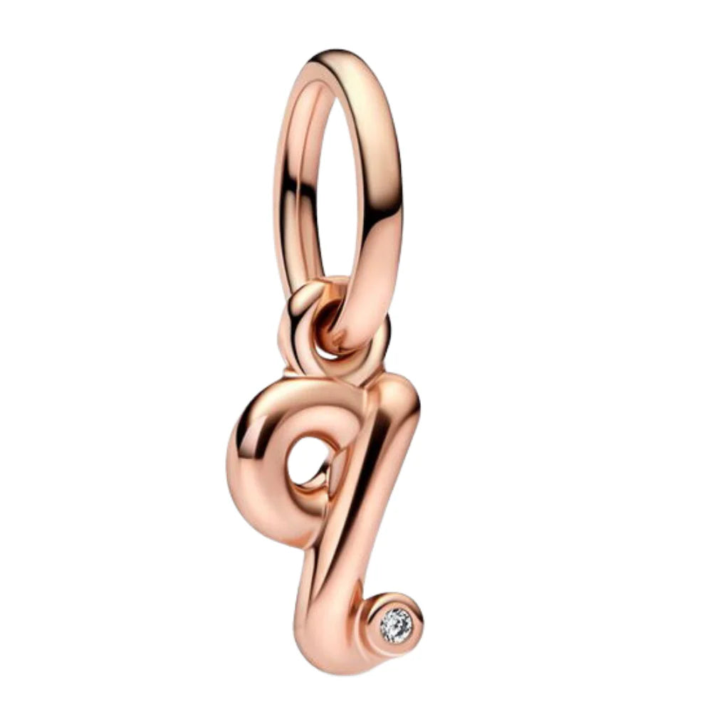 Charm Pandora Inicial Abecedario de la A - Z minúscula Rose Gold