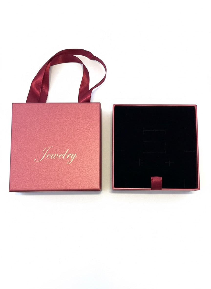 Caja de Regalo Estilo Cartera Para Joyas Color Rojo