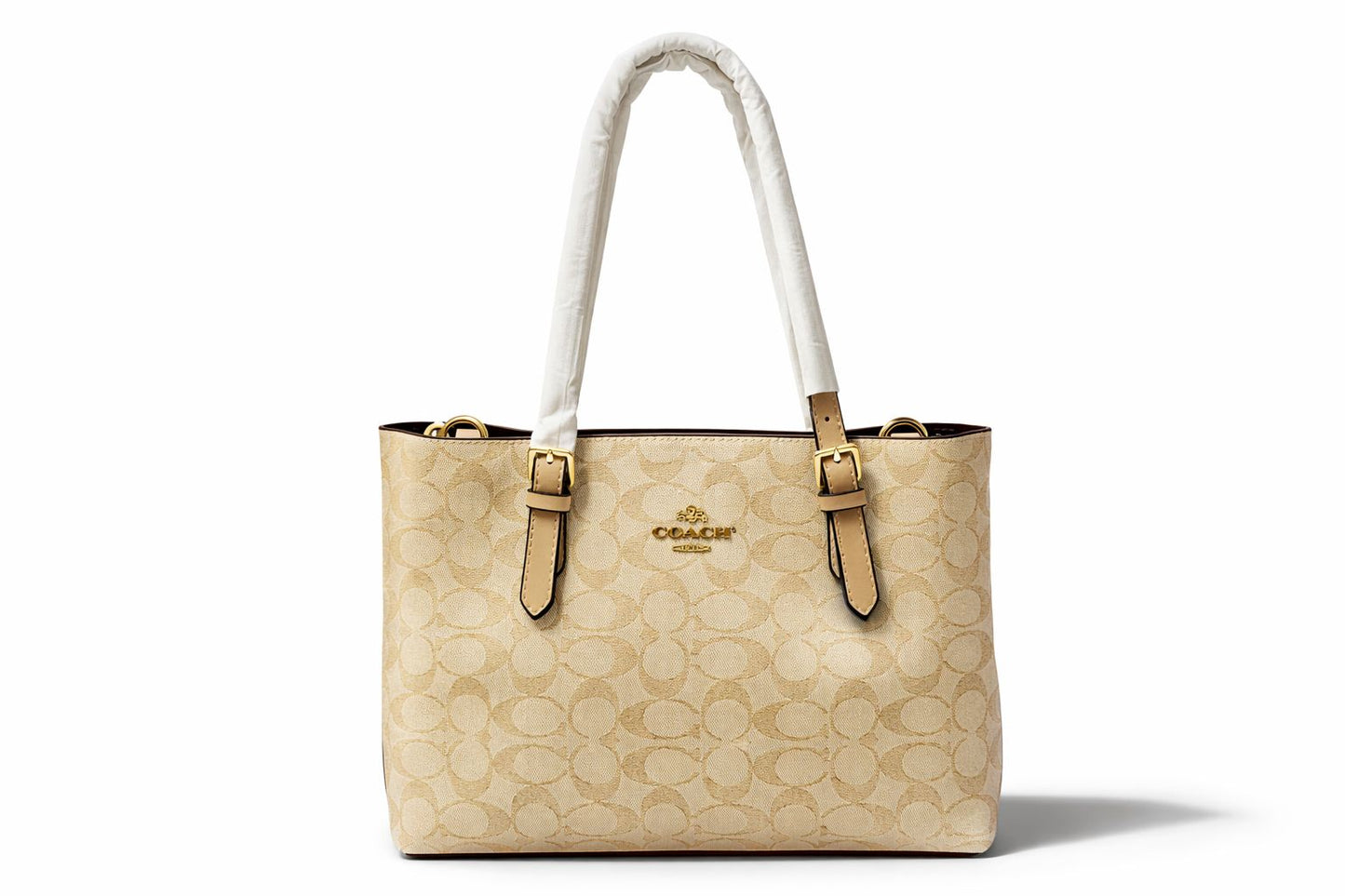 Cartera Coach Mollie Tote Beige Mediana