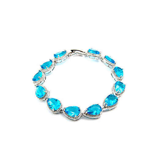 Pulsera De Piedras Preciosas Azul