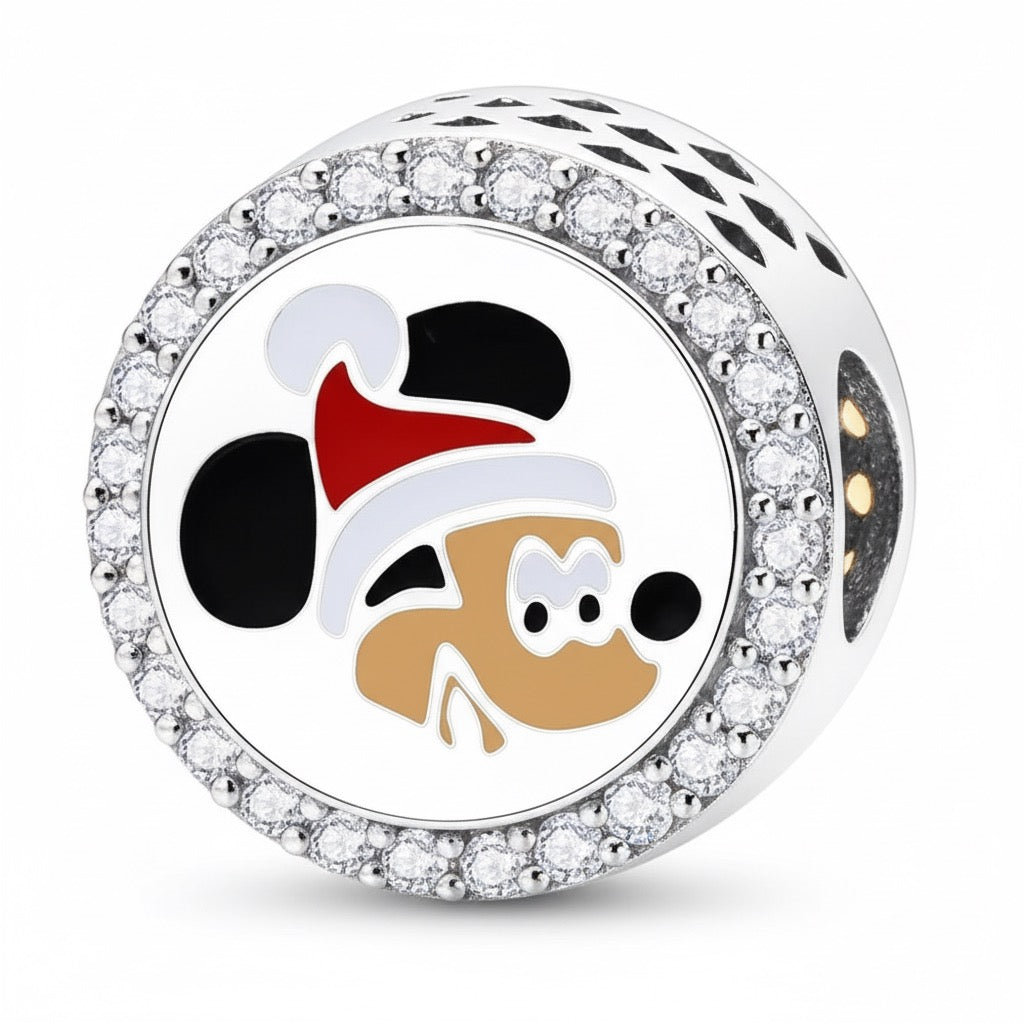 Charm Pandora Circular Mickey Mouse Navidad