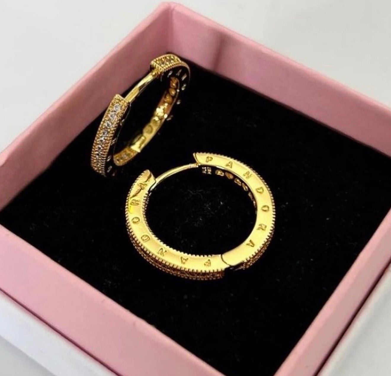 Argollas Pandora De Aro En Plata De Ley Corazones Grande