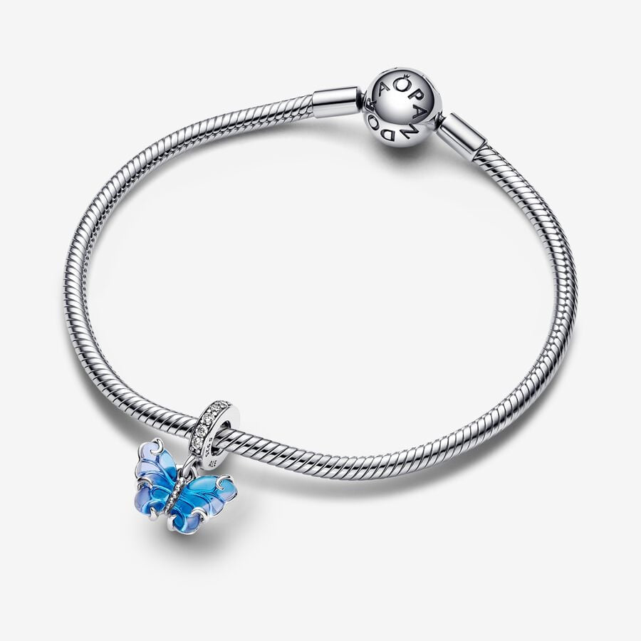 Charm Pandora Colgante de Cristal de Murano Mariposa