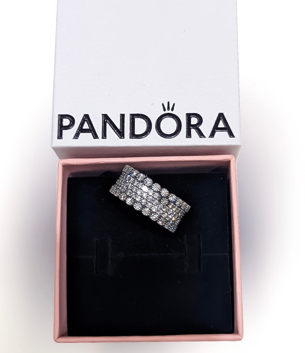 Anillo Pandora Banda Pave Brillo Lujoso