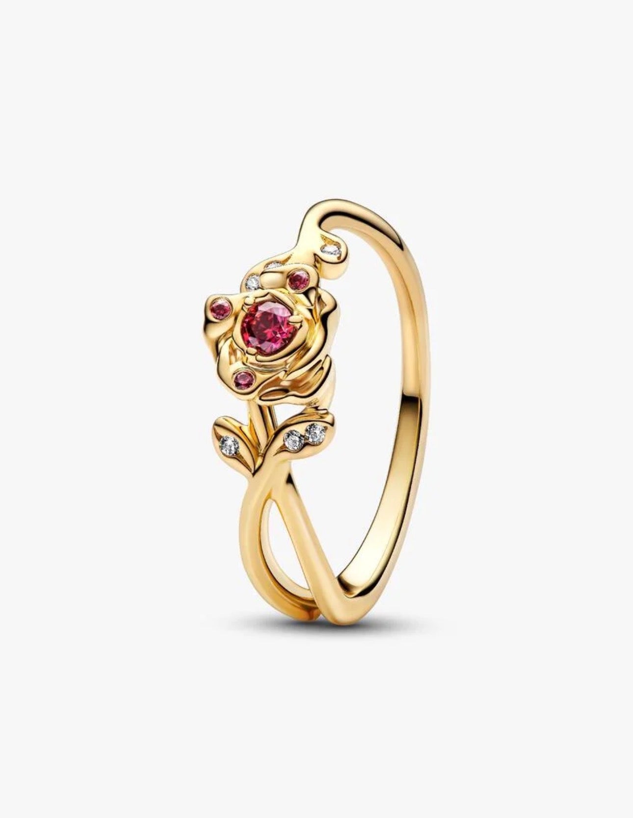 Anillo Pandora de rosa de La Bella y la Bestia de Disney Dorado