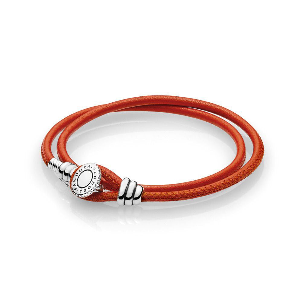 Pulsera Pandora de Cuero Doble Grueso