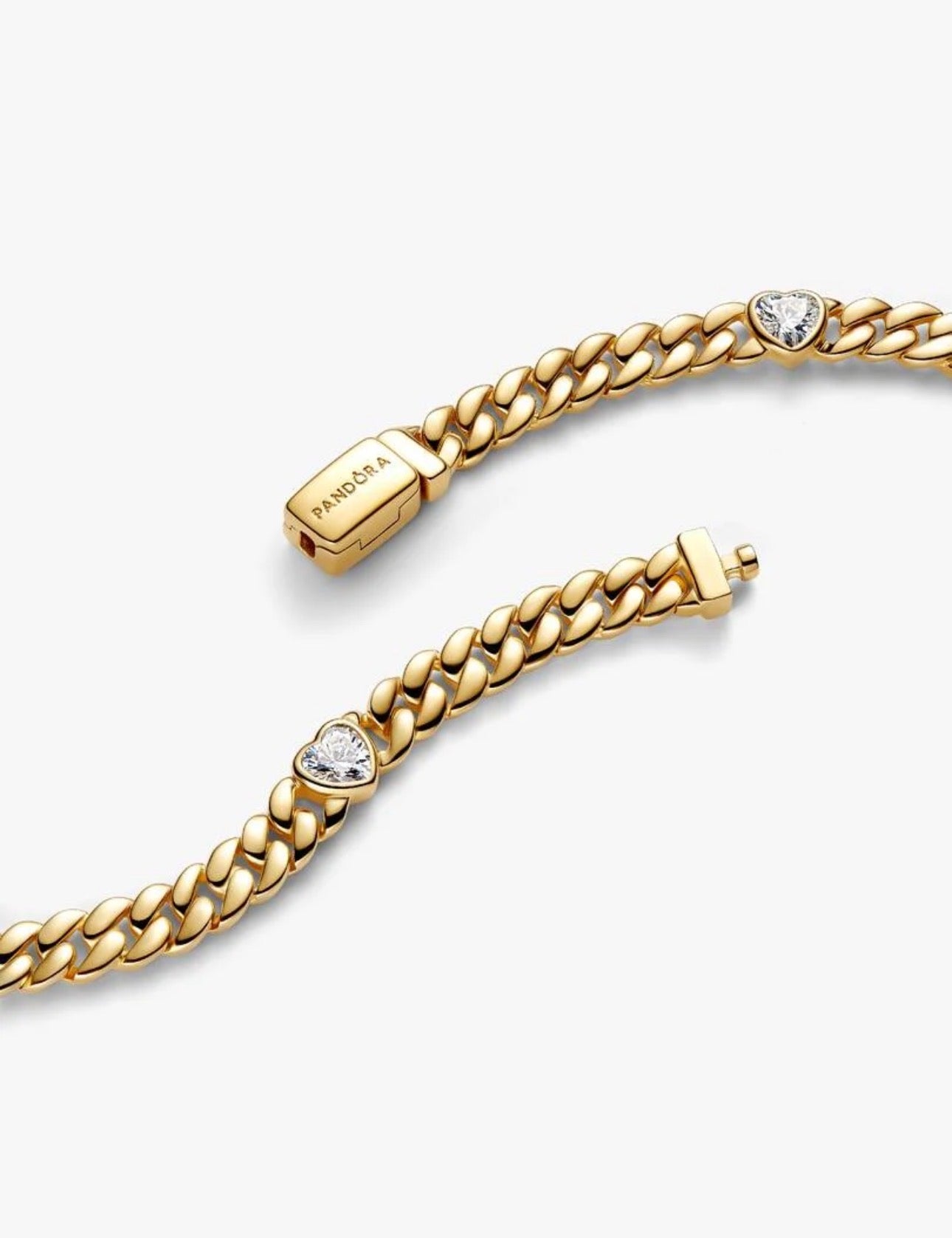 Brazalete de Cadena cubana Corazón Dorado