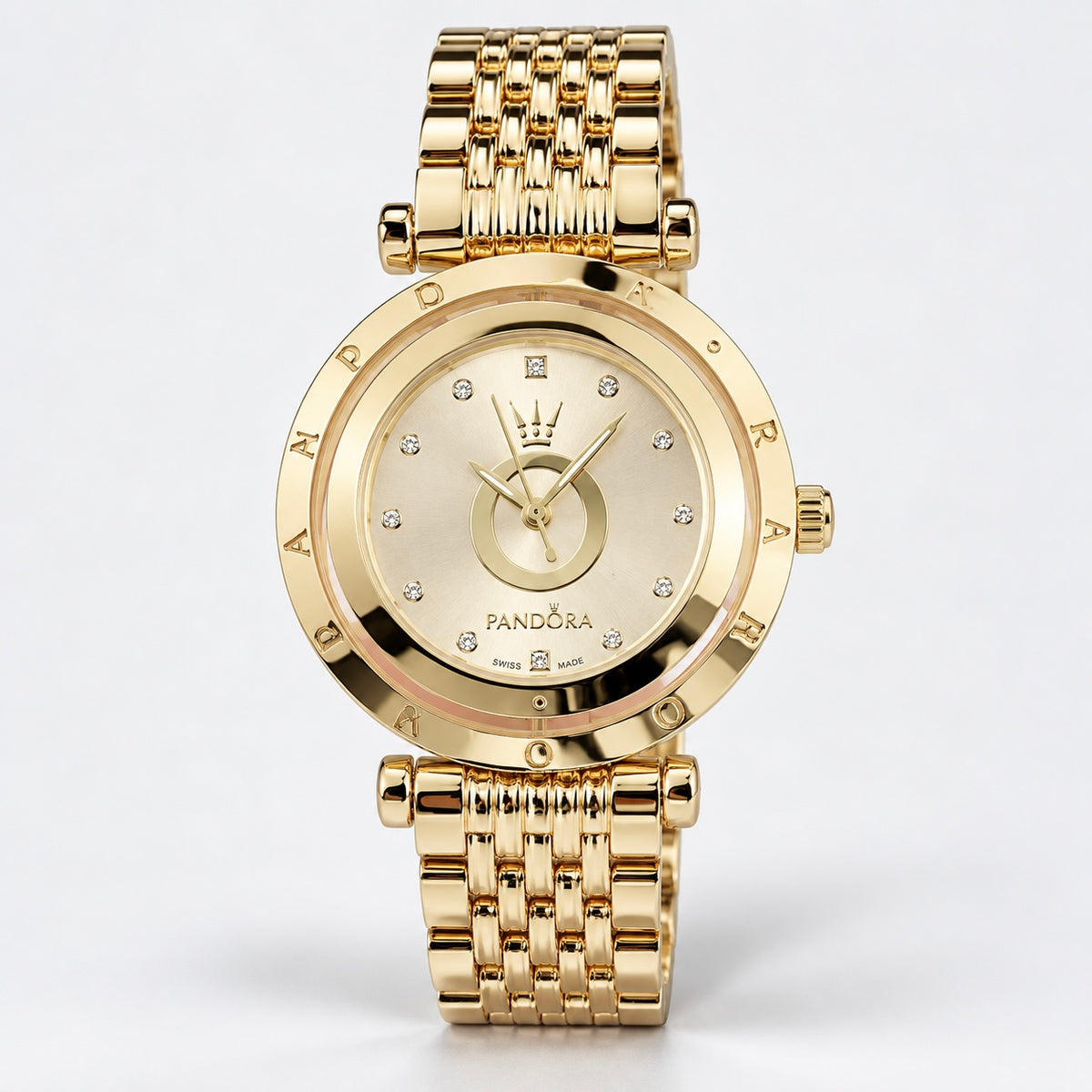 Reloj Pandora Centro Giratorio Brillante Dorado