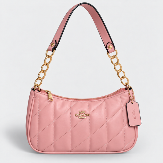 Cartera Coach Teri De Hombro Acolchonada Rosa