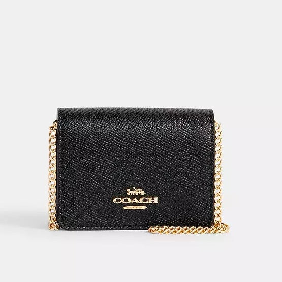 Cartera Coach Mini Negra De Cadena Con Caja