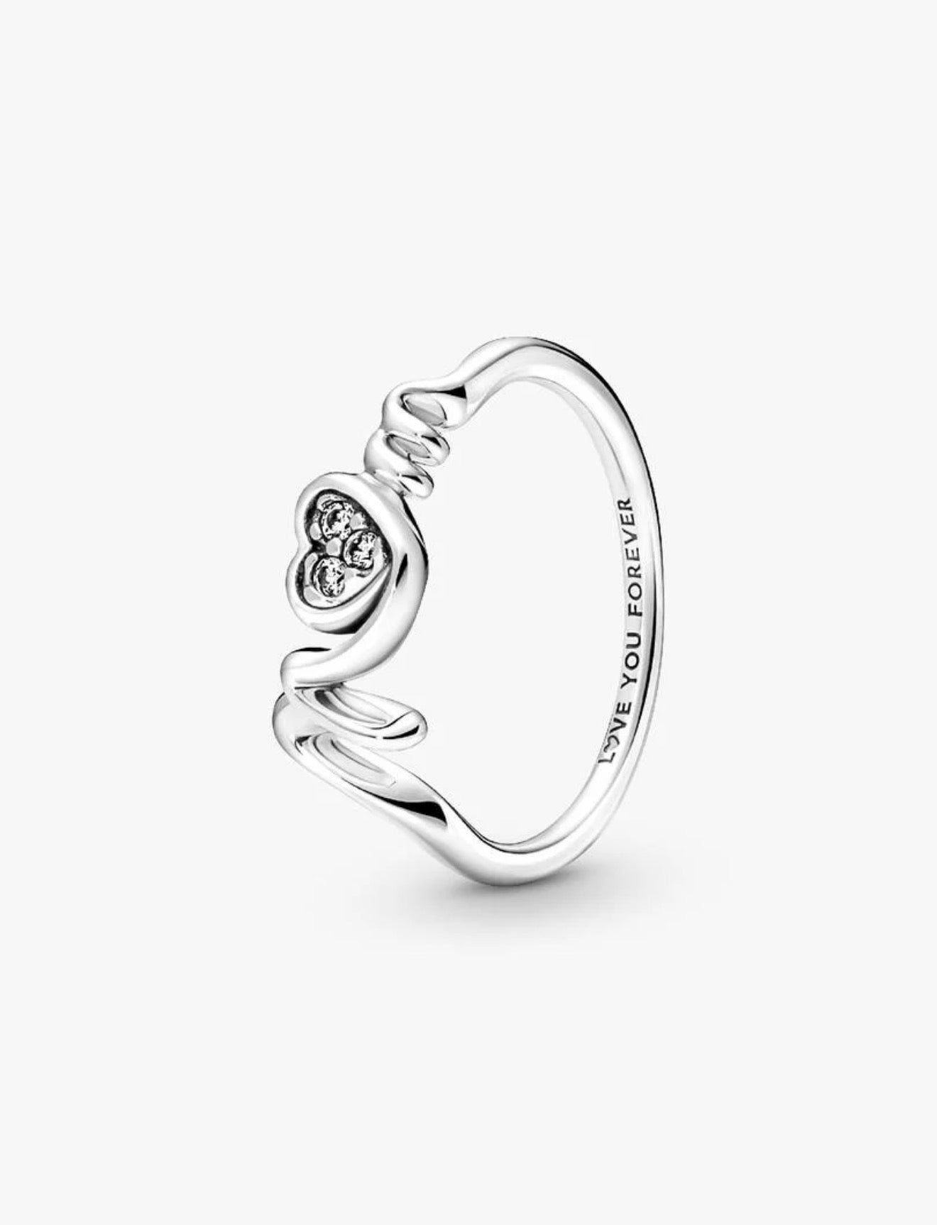 Anillo Pandora Corazón de Madre en Pavé