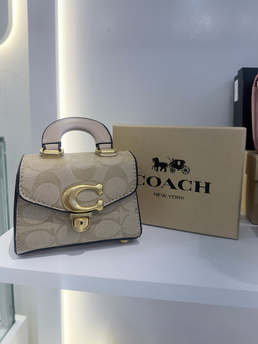 Cartera Mini Coach Sammy Top Handle 12 Khaki Con Caja