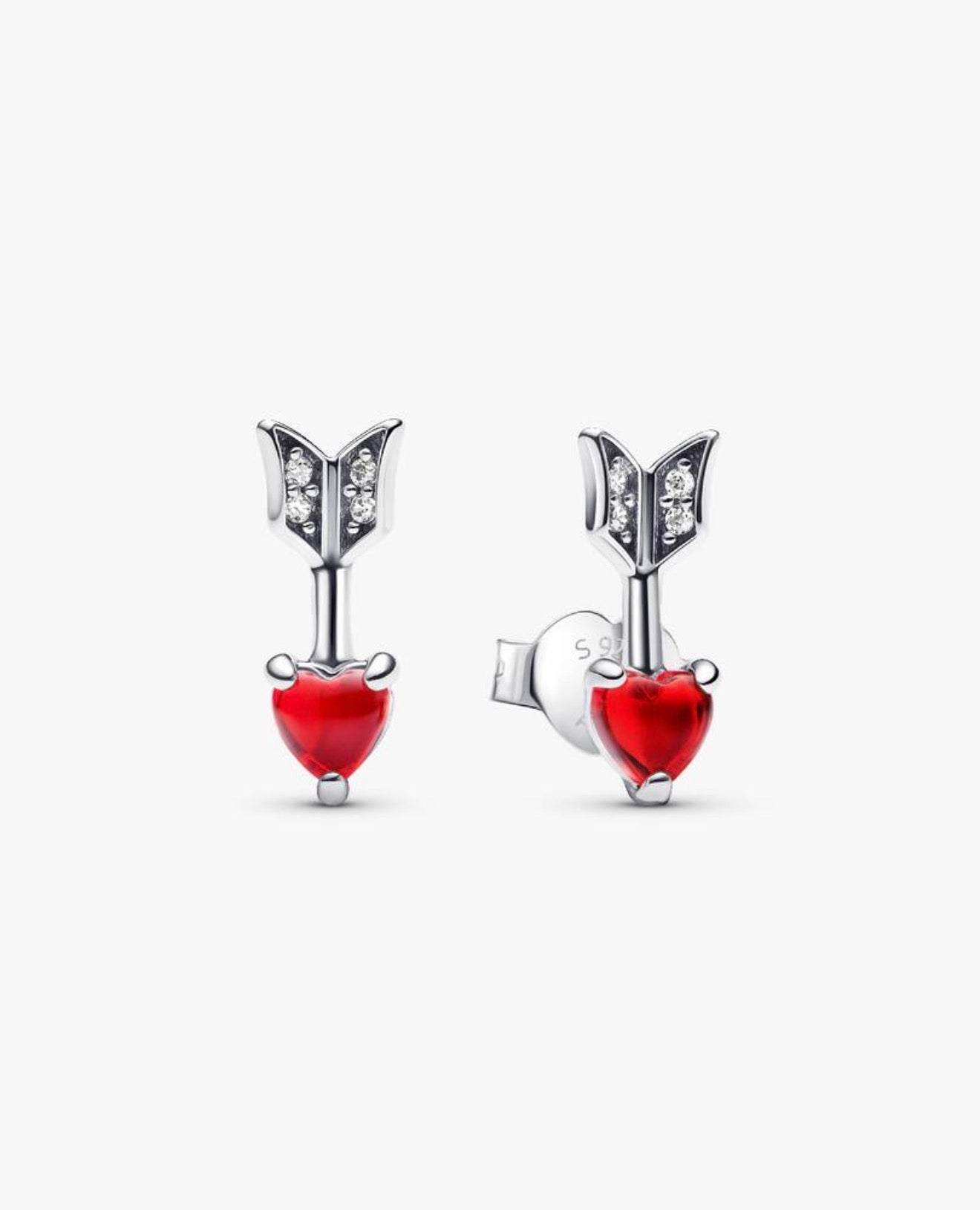 Pendientes Pandora Flecha y Corazón Cristal de Murano
