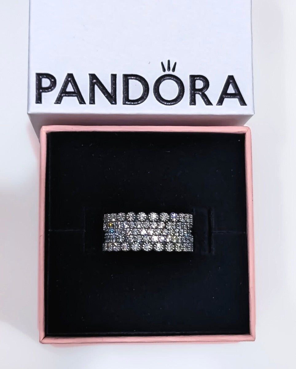 Anillo Pandora Banda Pave Brillo Lujoso