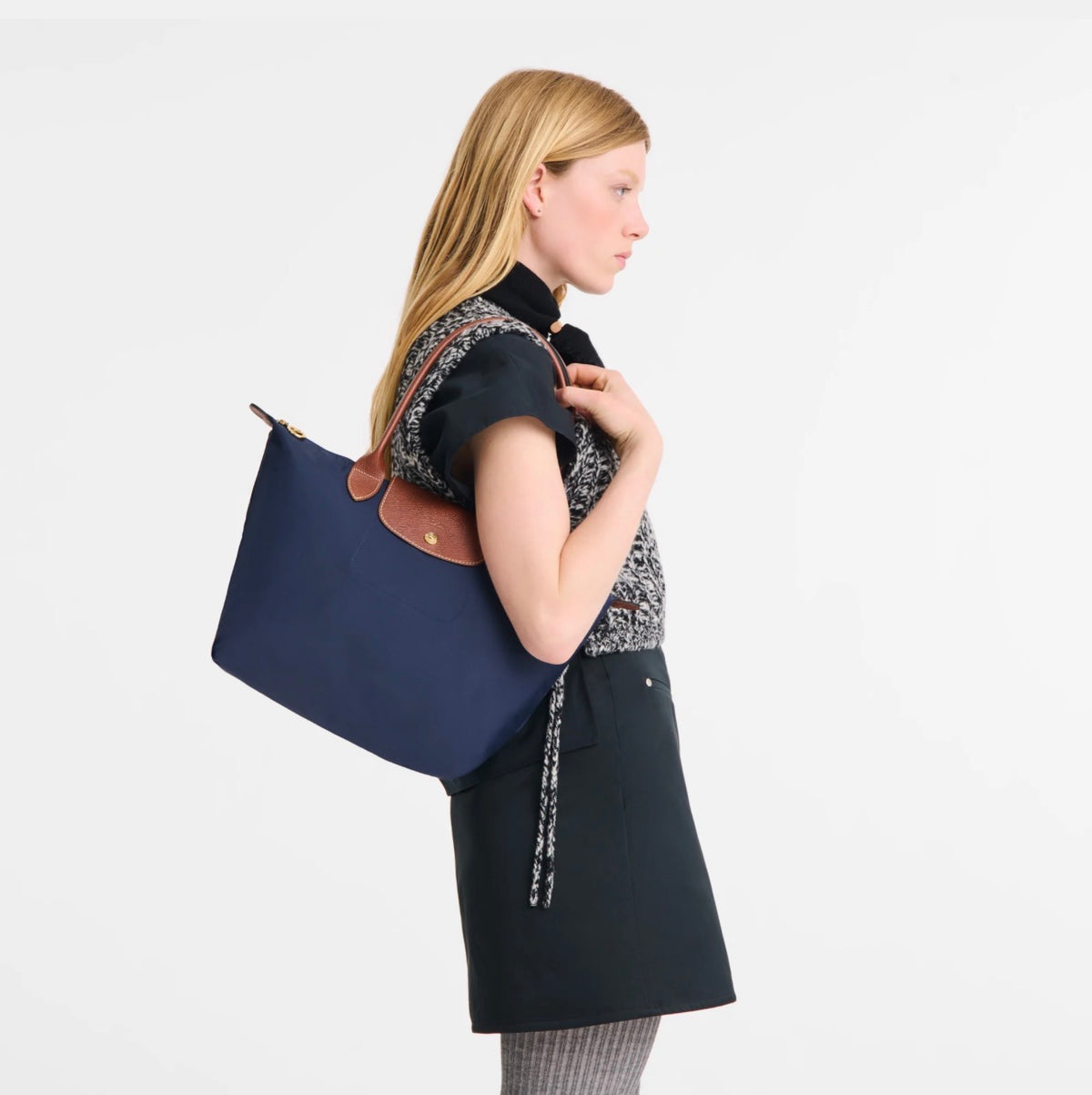 Cartera Longchamp Le Pliage Azul M