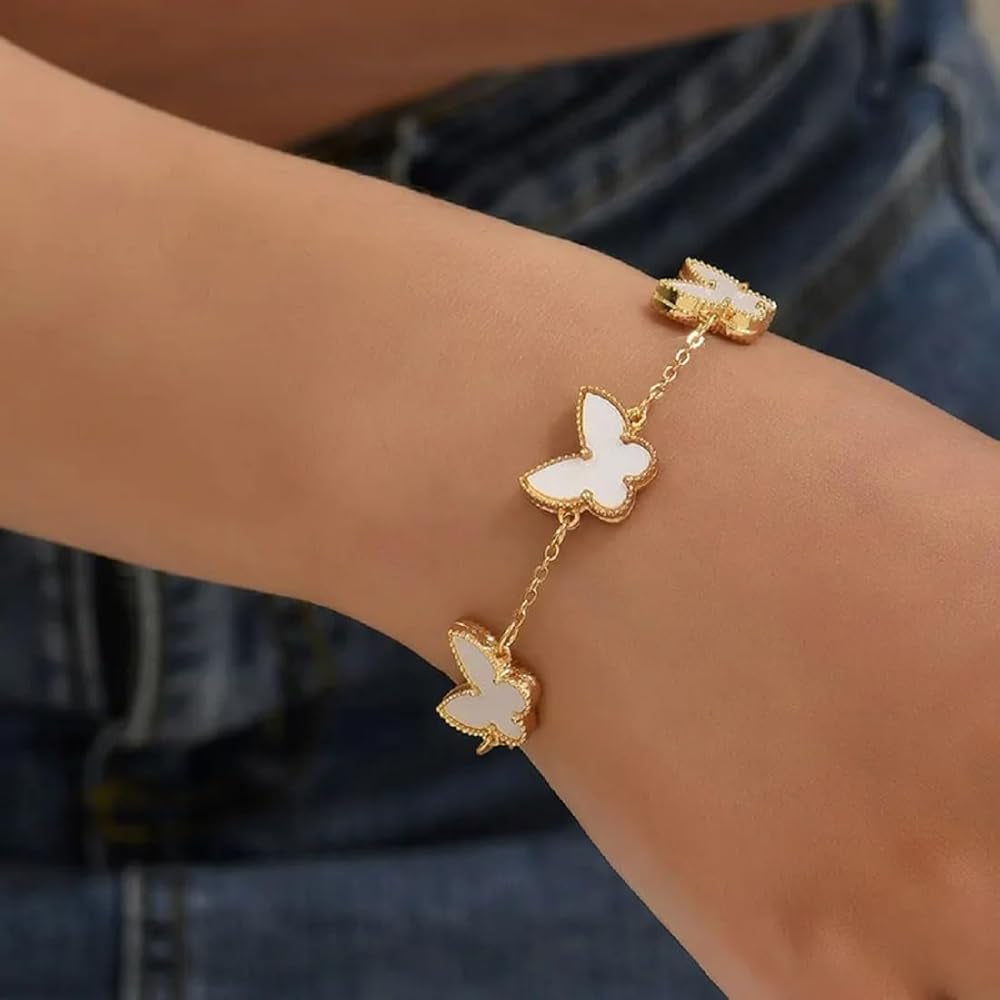 Pulsera Van Cleef Mariposa Blanca