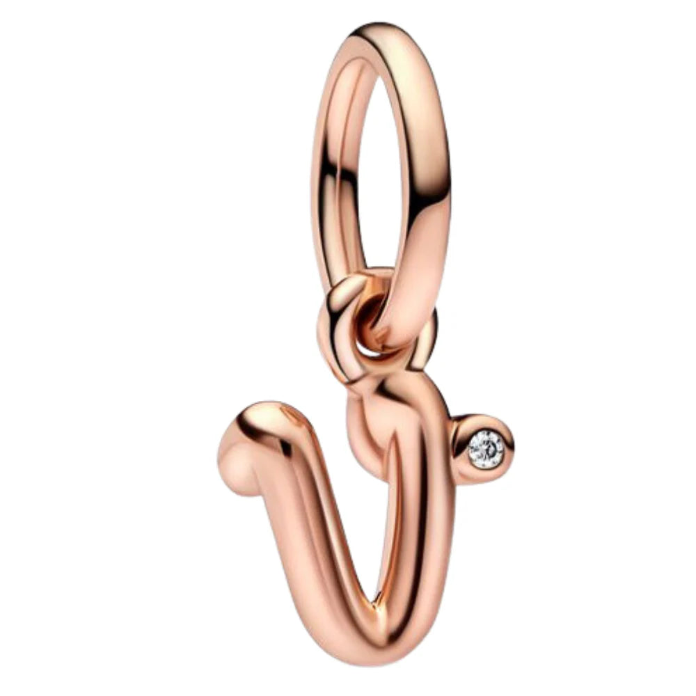 Charm Pandora Inicial Abecedario de la A - Z minúscula Rose Gold
