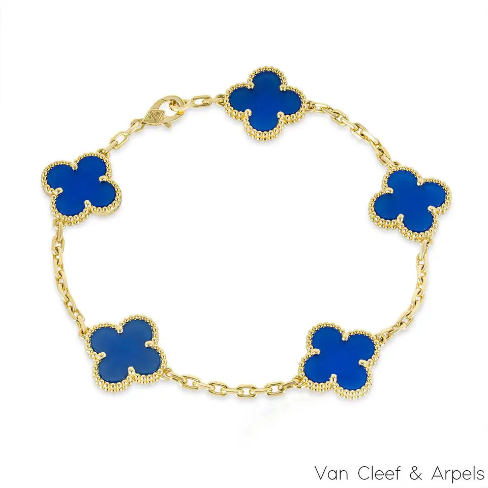 Pulsera Van Cleef Vintage Alhambra Azul Marino