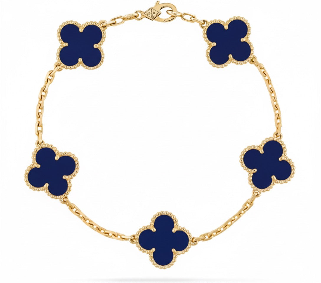 Pulsera Van Cleef Vintage Alhambra Azul Marino