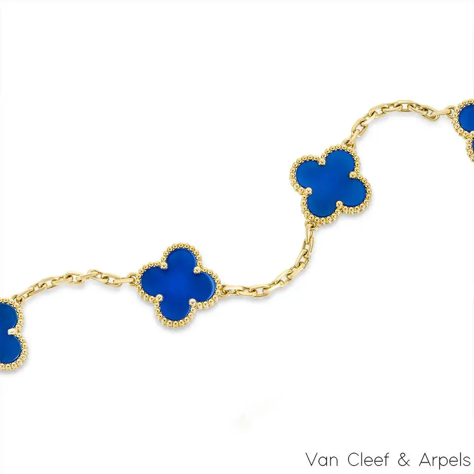 Pulsera Van Cleef Vintage Alhambra Azul Marino