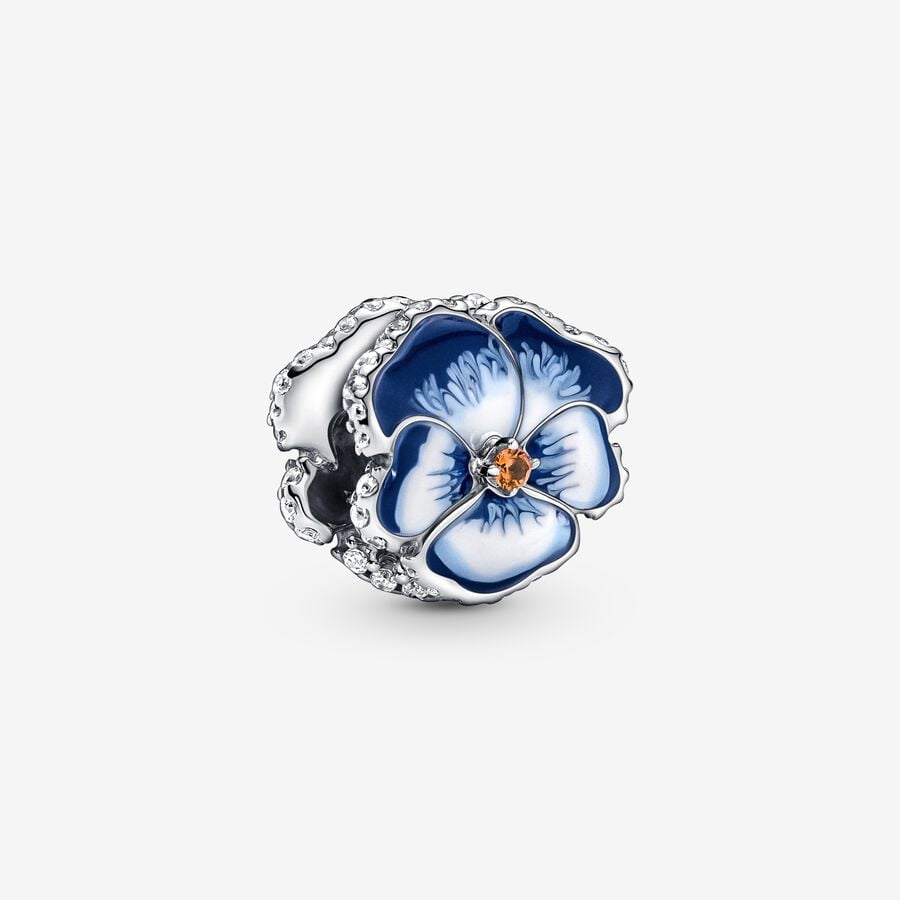 Charm Pandora Flor Pensamiento Azul