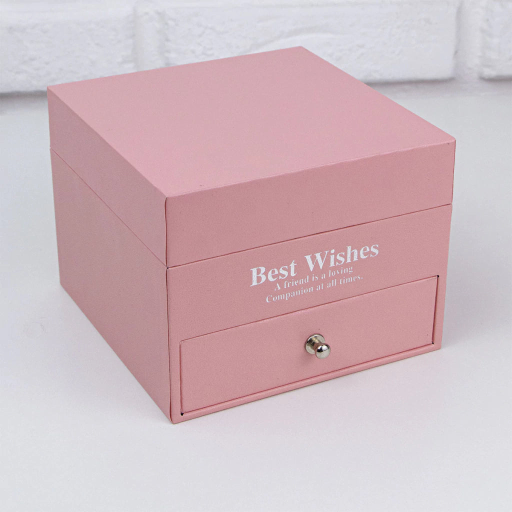 Kit De Regalo Rosado Cuadrado Con Rosas
