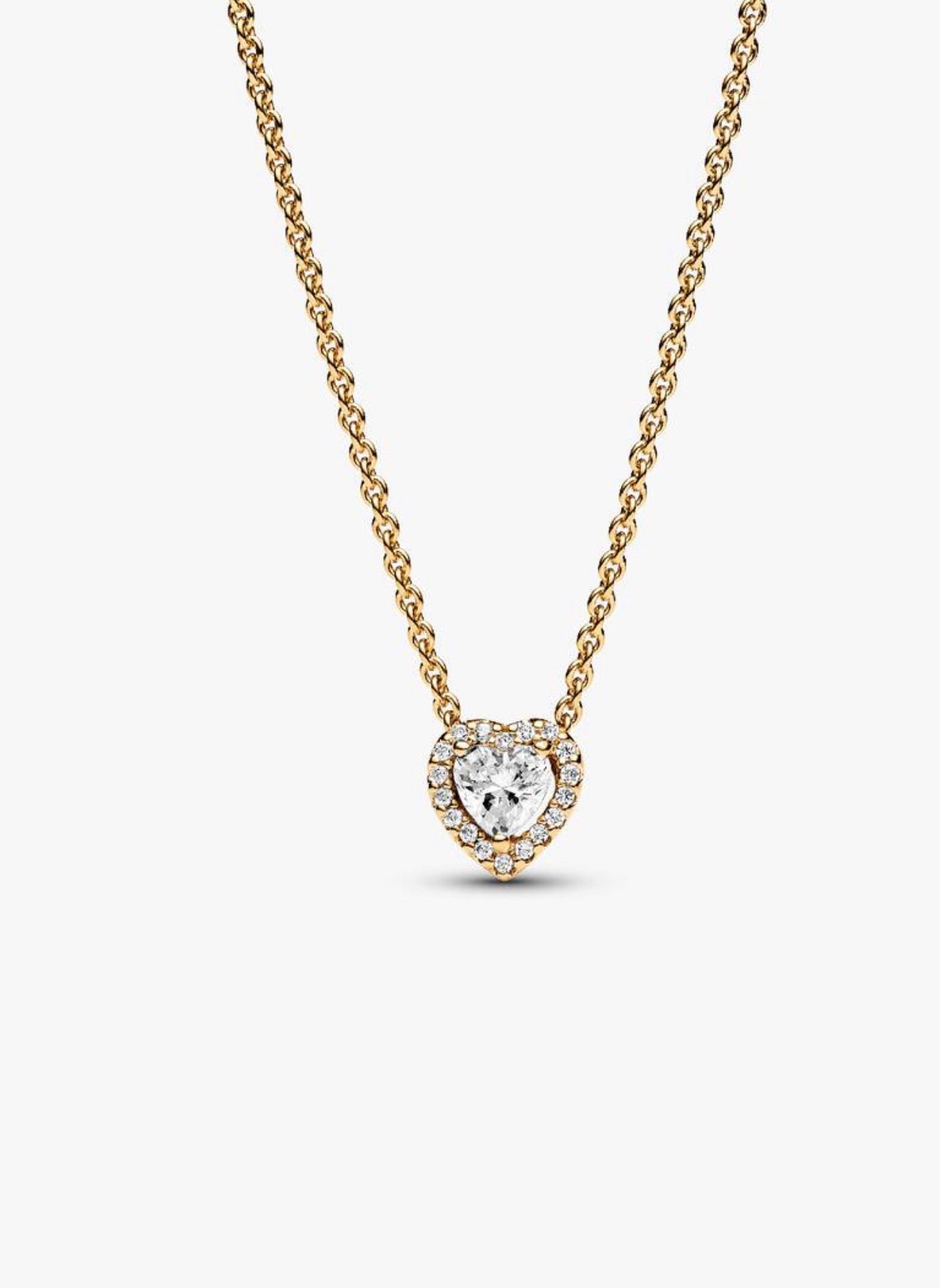 Collar Pandora Corazón Blanco En Dorado