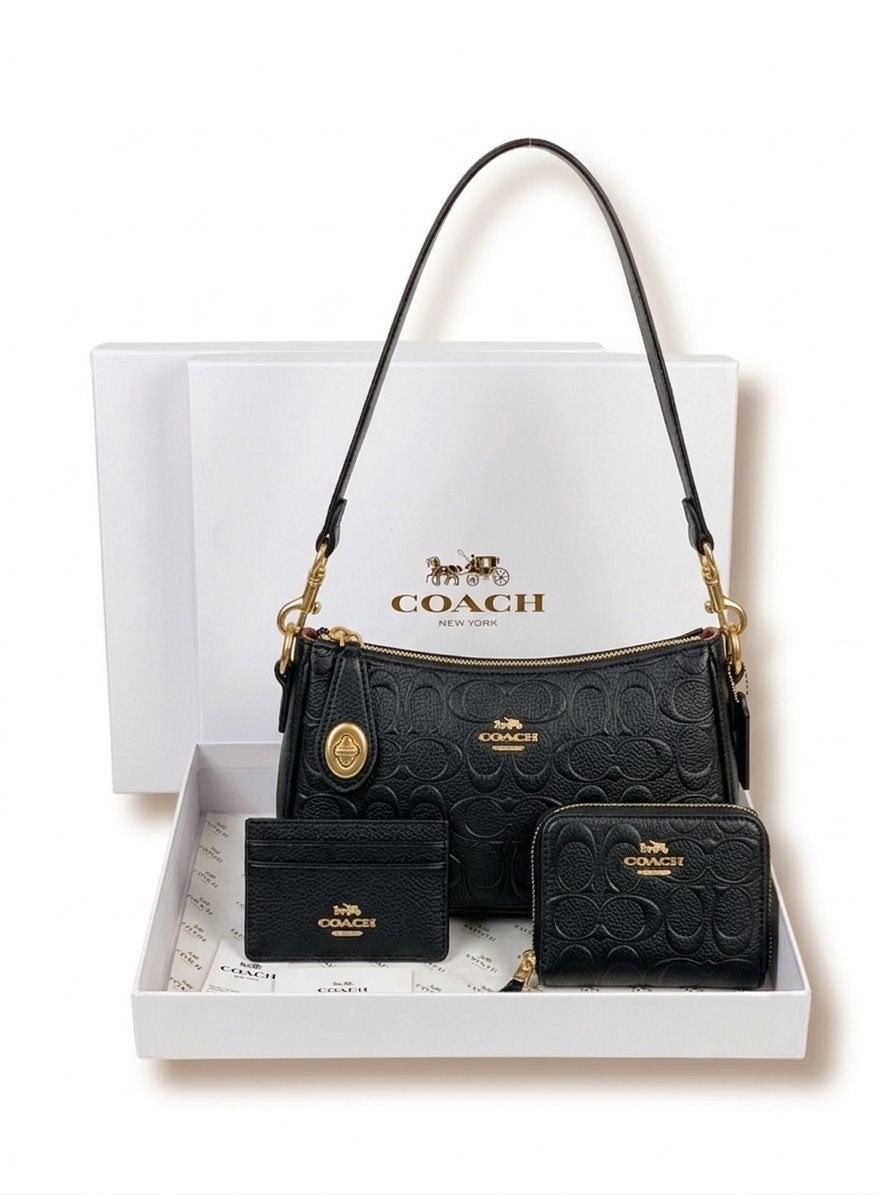 Set De Cartera Coach 3 Piezas en Negro