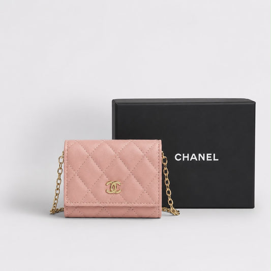 Mini Cartera Chanel Rosa Con Caja