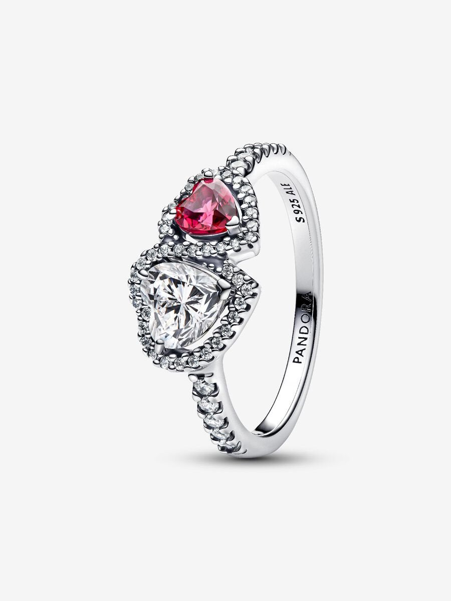 Anillo Pandora Halo Corazones