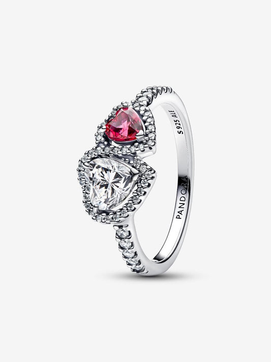 Anillo Pandora Halo Corazones