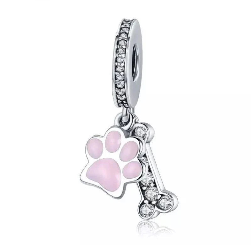 Charm Pandora Huella y Hueso de Perrito Colgante