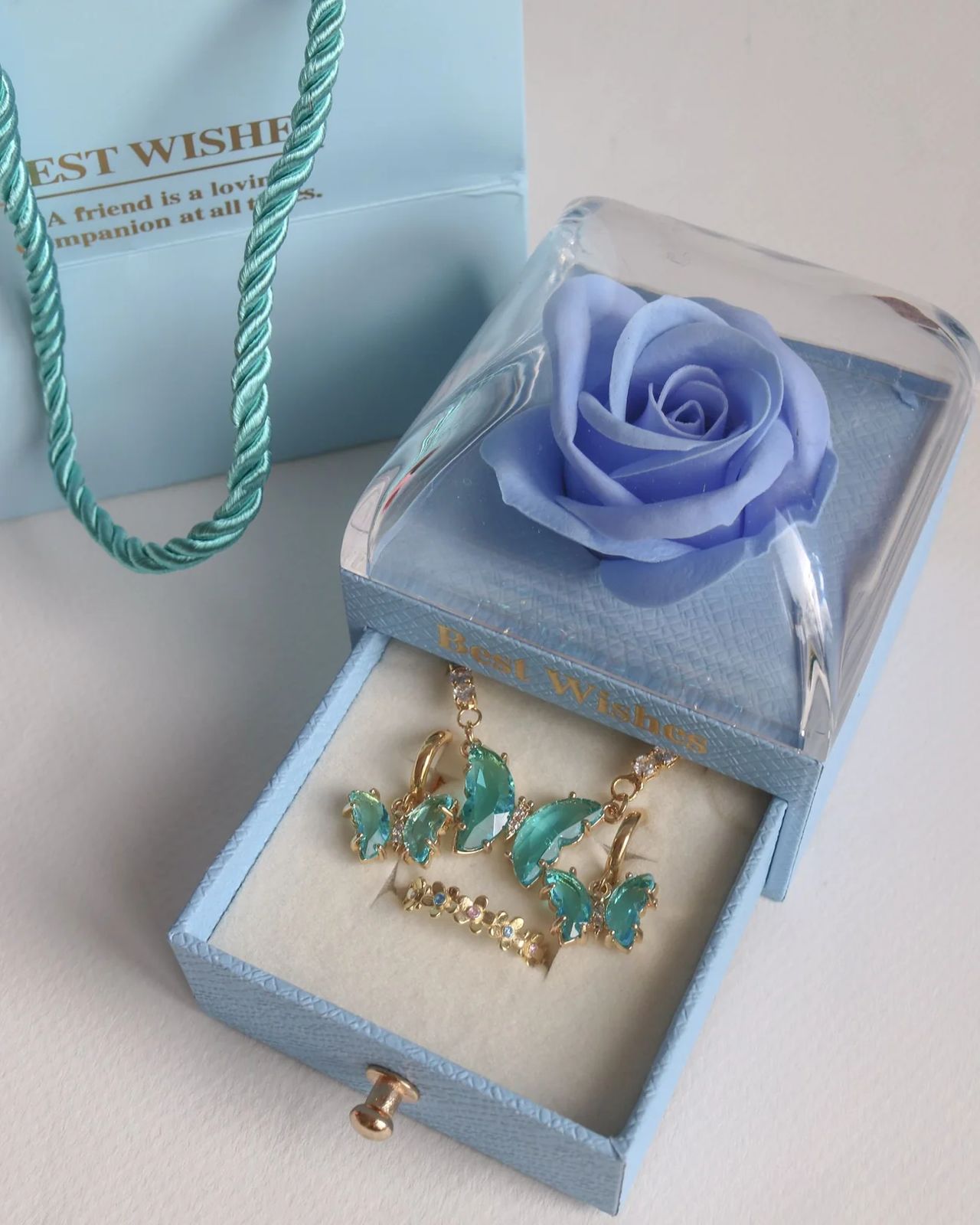 Kit De Regalo Azul De Rosa