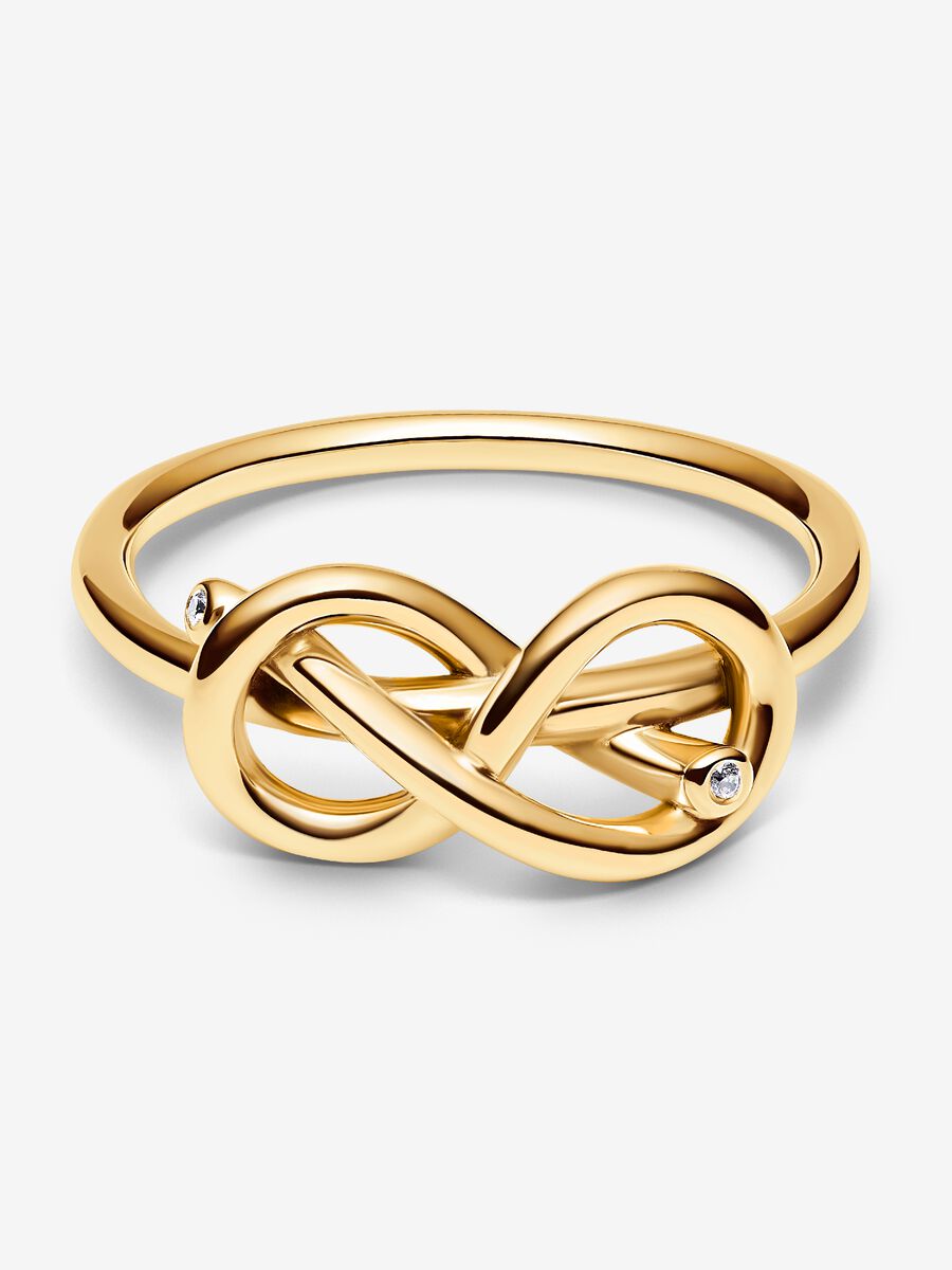 Anillo Pandora Nudo Infinito Dorado