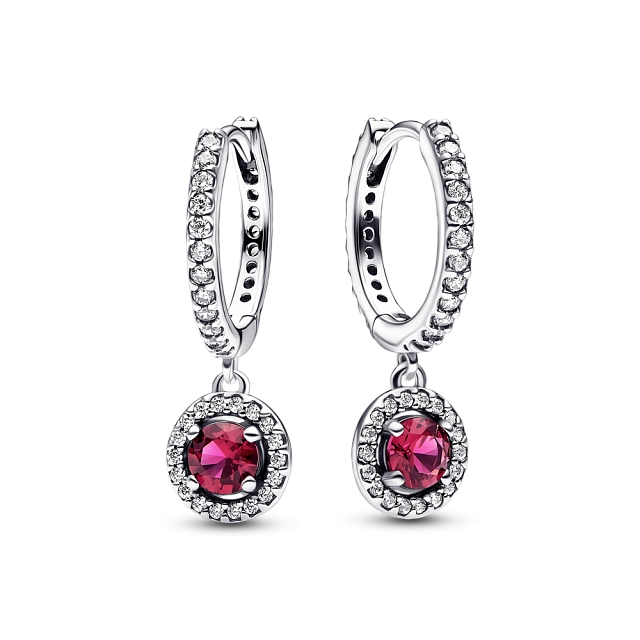 Argollas Pandora de Aro Circulo Rojo Brillante