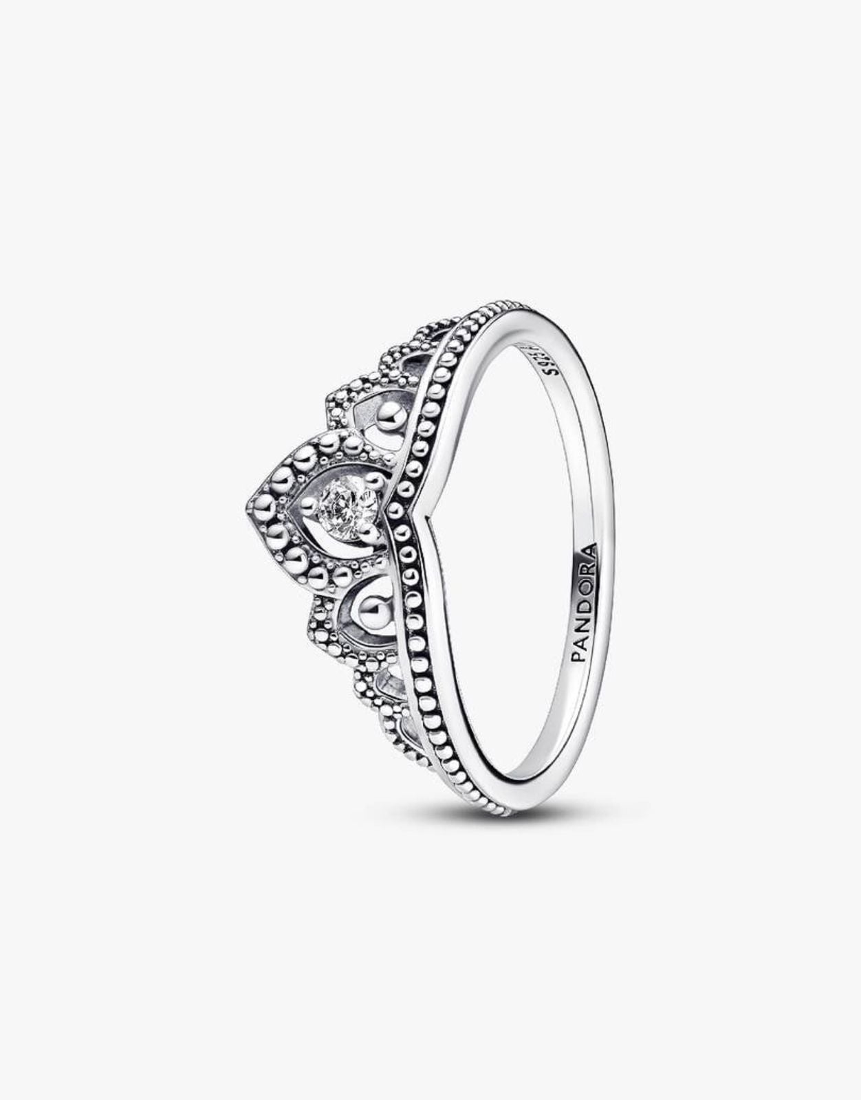Anillo Pandora de Tiara con Cuentas Reales