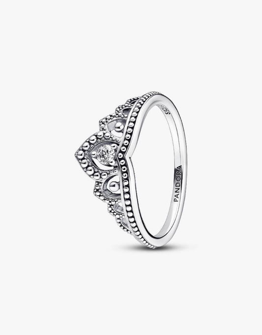 Anillo Pandora de Tiara con Cuentas Reales